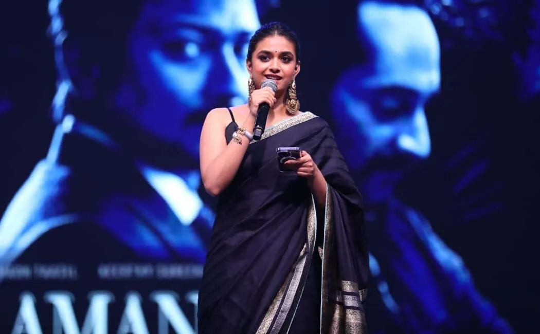 keerthy suresh press meet in maamannan audio launch 